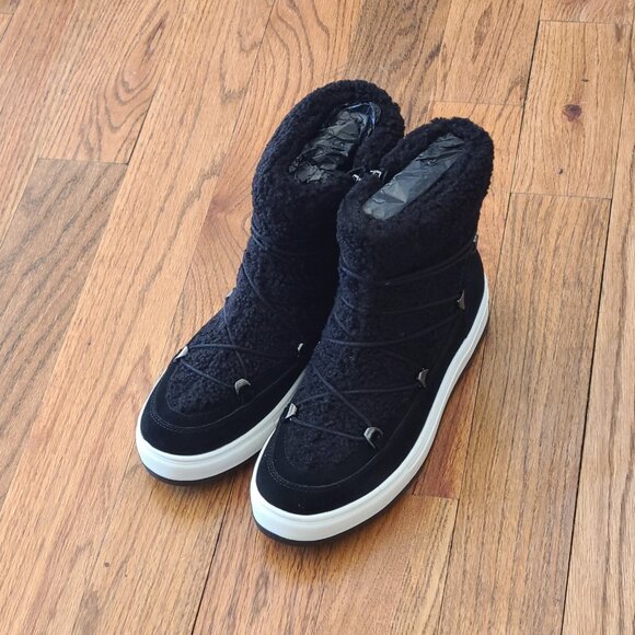 Blondo Sanity Black Waterproof Suede Faux Fur Winter Snow Boots Women Bootie 10 - Picture 6 of 14